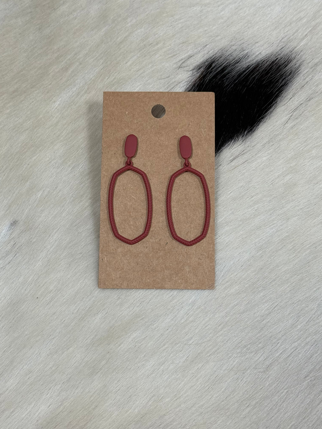 Maroon Matte Stud Earrings