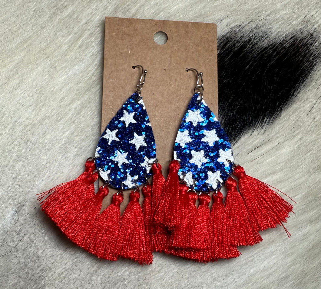 Glitter Star Teardrop Earrings